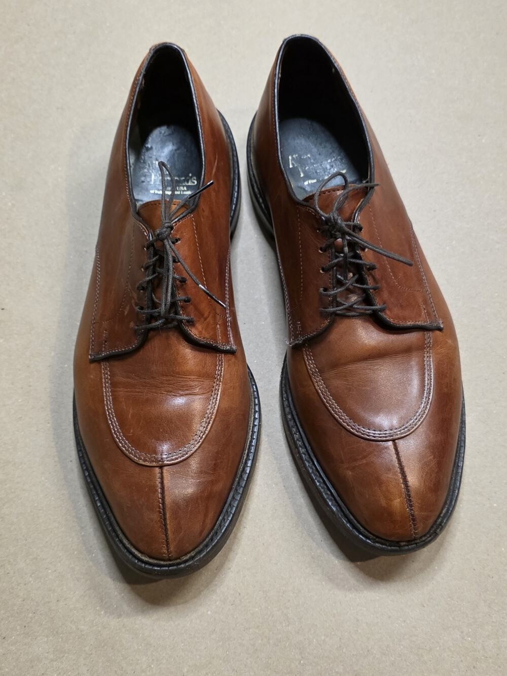 Allen Edmonds Walton 2143 Brown Split Toe Blucher Dress Shoes Mens 11.5 D *